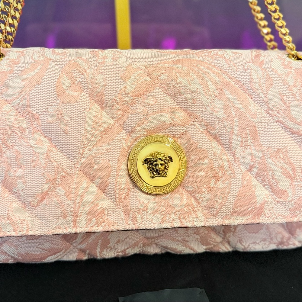 Versace Blush Pink Baroque Shoulder Bag NWT - Picture 10 of 10